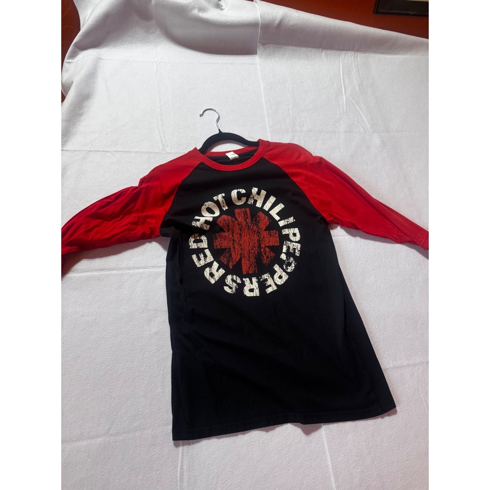 Red Hot Chili Peppers Graphic Baseball Tee Red Black Raglan Shirt Pro Tube Mediu